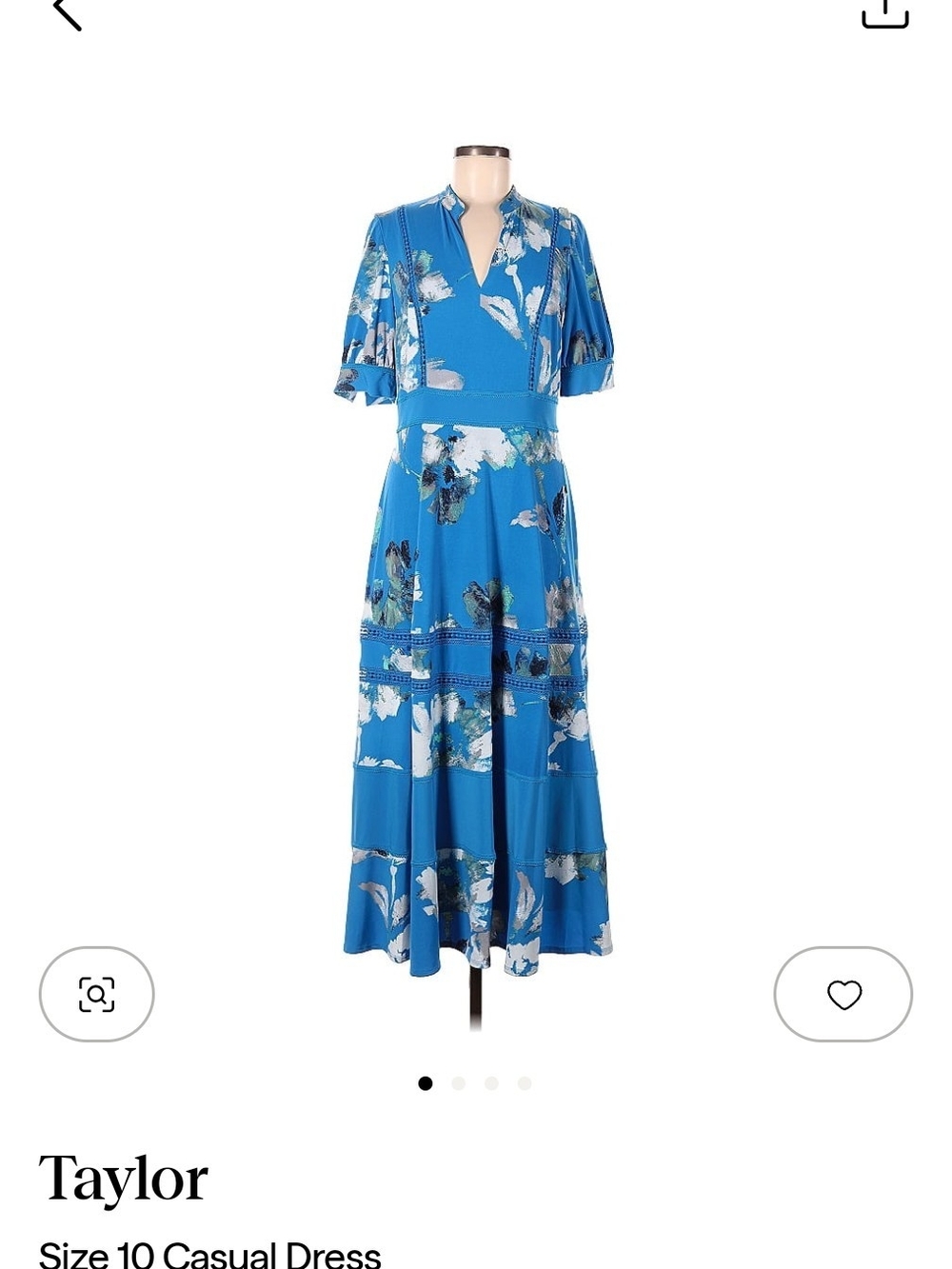 Taylor Bright Blue Floral Maxi Dress